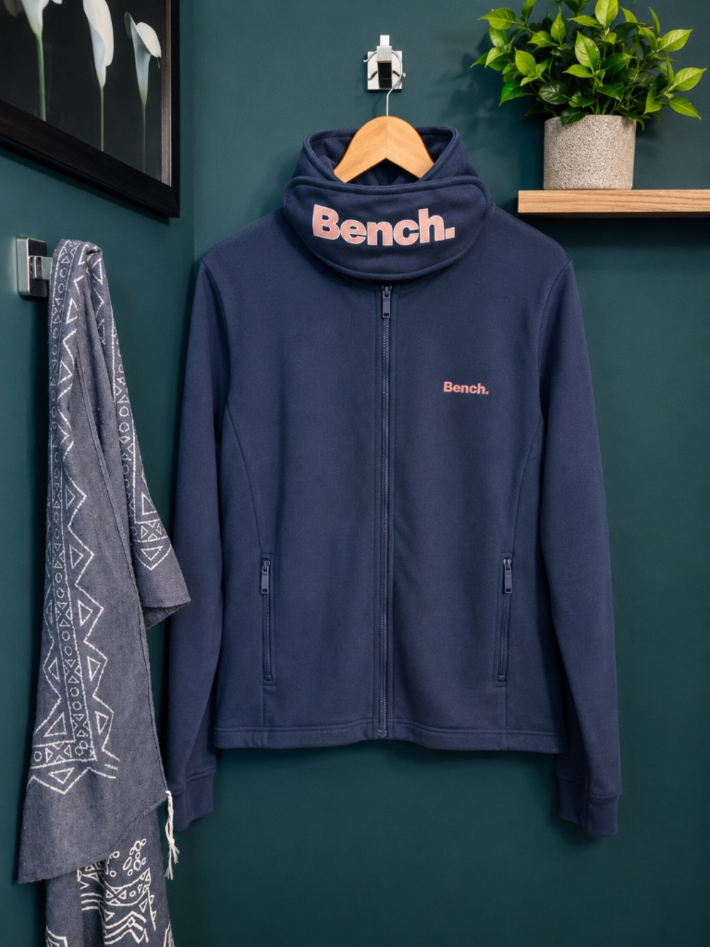 🛍️ NWT-Bench- Haylo Wrap Funnel Neck Cozy Hoodie- Women's SZ XXL- Dusky Blue